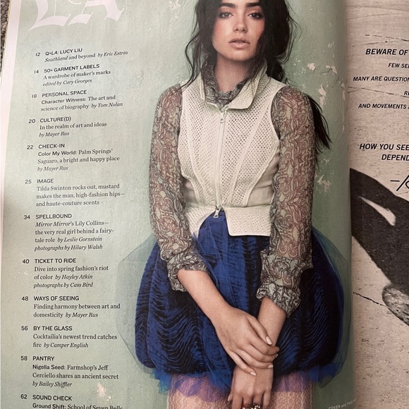 Vintage Lily Collins Cover - LA Times Magazine - The Fashion Issue March 2012 - Picture 13 of 13